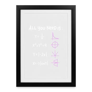All You Need is Math Graphics - Framed poster (27 × 37 cm) - black - Front