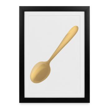 a golden spoon - Framed poster (27 × 37 cm) - black - Front