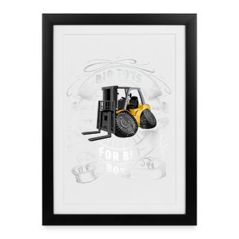 Chariot élévateur à fourche - Affiche encadrée (27 × 37 cm) - noir - Devant