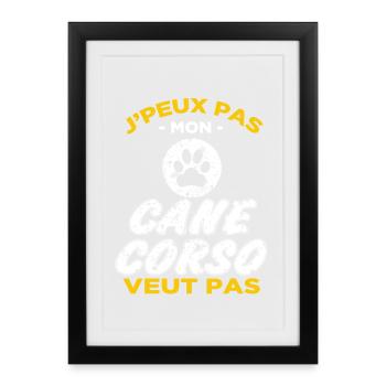 Cane Corso - Affiche encadrée (27 × 37 cm) - noir - Devant