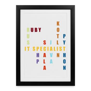 Vivid IT Specialist Wordmark - Framed poster (27 × 37 cm) - black - Front