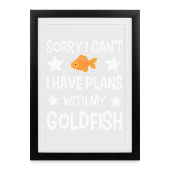 Poisson rouge - Affiche encadrée (27 × 37 cm) - noir - Devant