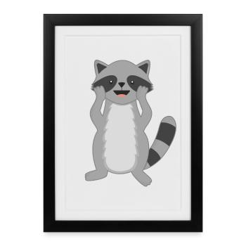 Ratons laveurs - Affiche encadrée (27 × 37 cm) - noir - Devant