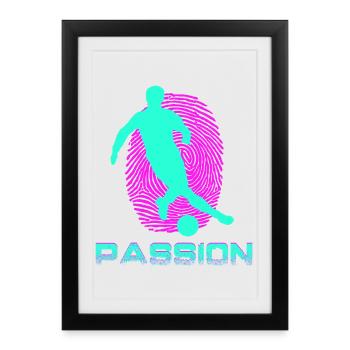 Football - Framed poster (27 × 37 cm) - black - Front