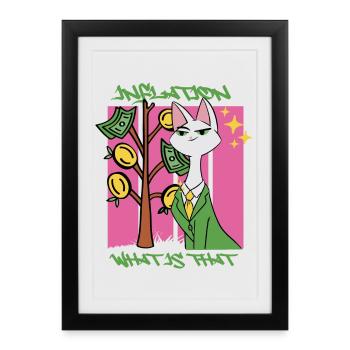 L’inflation qu’est-ce que c’est? - Affiche encadrée (27 × 37 cm) - noir - Devant