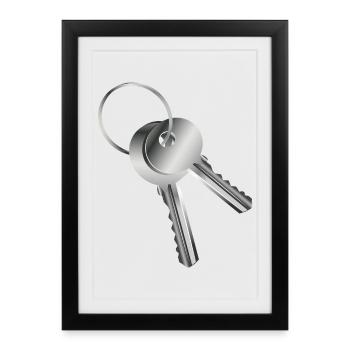deux touches argentées à caractère symbolique - Affiche encadrée (27 × 37 cm) - noir - Devant