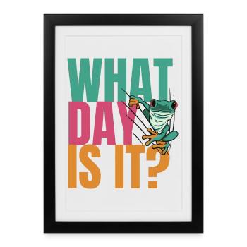 Wednesday my Dudes Day Frog Meme - Framed poster (27 × 37 cm) - black - Front