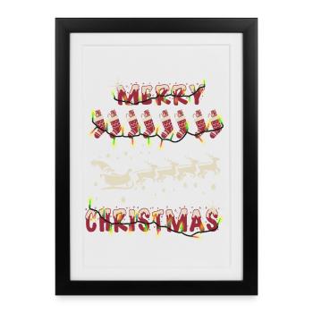 Weihnachtsmann - Gerahmtes Poster (27 × 37 cm) - Schwarz - Vorne