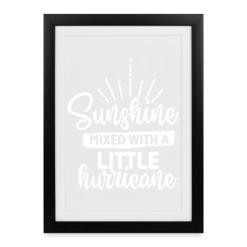Soleil mêlé à un petit ouragan - Affiche encadrée (27 × 37 cm) - noir - Devant