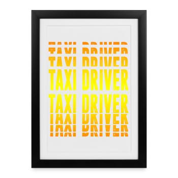 Design de chauffeur de taxi - Affiche encadrée (27 × 37 cm) - noir - Devant