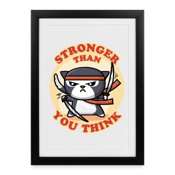 Chat Ninja - Affiche encadrée (27 × 37 cm) - noir - Devant
