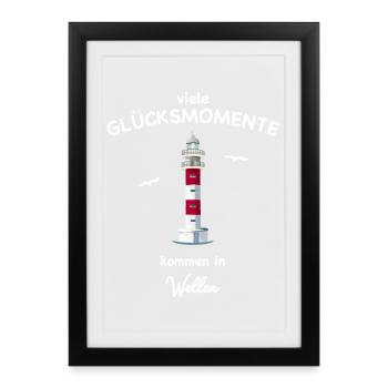 Teneriffa, Leuchtturm Punta de Tuna, Glücksmomente - Gerahmtes Poster (27 × 37 cm) - Schwarz - Vorne