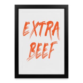 L’Extra Boeuf - Affiche encadrée (27 × 37 cm) - noir - Devant