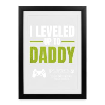 Level Up Daddy Gaming Shirt - Framed poster (27 × 37 cm) - black - Front