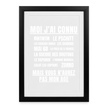 anniversaire, anniversaire humour, retraité - Affiche encadrée (27 × 37 cm) - noir - Devant