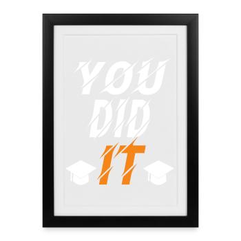 Vous l’avez fait graduation cool design - Affiche encadrée (27 × 37 cm) - noir - Devant