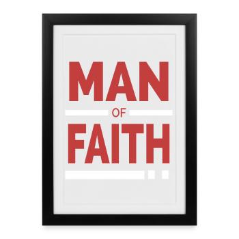 Homme de foi | Typographie chrétienne - Affiche encadrée (27 × 37 cm) - noir - Devant
