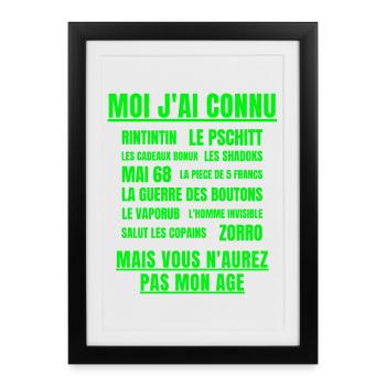 anniversaire humour, anniversaire, retraite - Affiche encadrée (27 × 37 cm) - noir - Devant