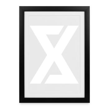 Art numérique simple logo - Affiche encadrée (27 × 37 cm) - noir - Devant