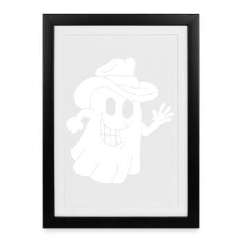 Fantôme cowboy - Affiche encadrée (27 × 37 cm) - noir - Devant