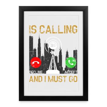 Dilemme 5G de la ville avec signal - Affiche encadrée (27 × 37 cm) - noir - Devant