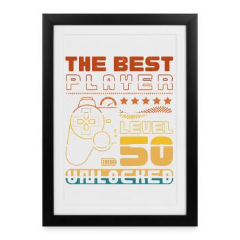 The Best Player - Level 50 unlocked - Framed poster (27 × 37 cm) - black - Front