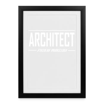 Je suis un architecte étudiants en architecture vintage - Affiche encadrée (27 × 37 cm) - noir - Devant