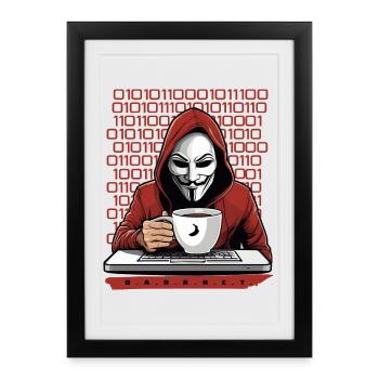 Anonymous Hacker - Framed poster (27 × 37 cm) - black - Front