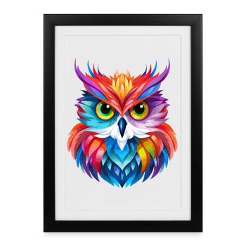 Owl Design - Framed poster (27 × 37 cm) - black - Front