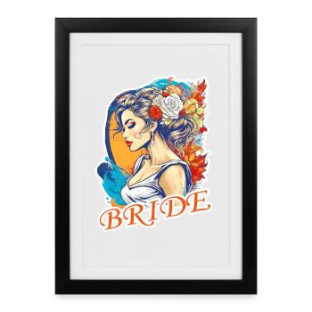 Mariée - Affiche encadrée (27 × 37 cm) - noir - Devant