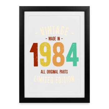 Vintage 1984 Limited Edition - Framed poster (27 × 37 cm) - black - Front