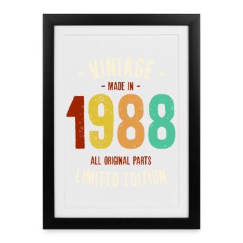 Vintage 1988 Limited Edition - Framed poster (27 × 37 cm) - black - Front