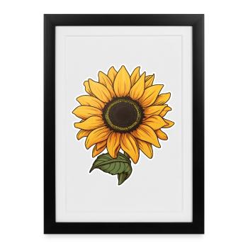 Sunflower - Framed poster (27 × 37 cm) - black - Front