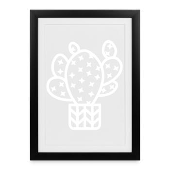 Cactus Houseplant Botanical Plants Icon - Framed poster (27 × 37 cm) - black - Front