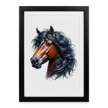 Horse - Framed poster (27 × 37 cm) - black - Front