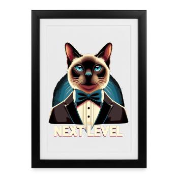 Siamese Cat Siamese Cat Next Level Suit Gift - Framed poster (27 × 37 cm) - black - Front