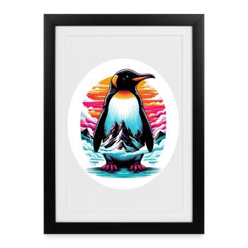 Penguin - Framed poster (27 × 37 cm) - black - Front
