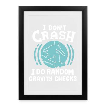 Skateboard Skateboarding Skateboarder - Gerahmtes Poster (27 × 37 cm) - Schwarz - Vorne