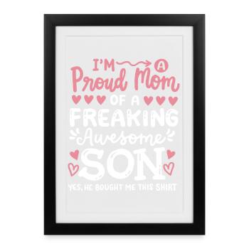 Stolze Mutter Sohn Muttertag - Gerahmtes Poster (27 × 37 cm) - Schwarz - Vorne