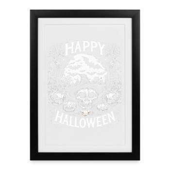 Joyeux halloween - Affiche encadrée (27 × 37 cm) - noir - Devant