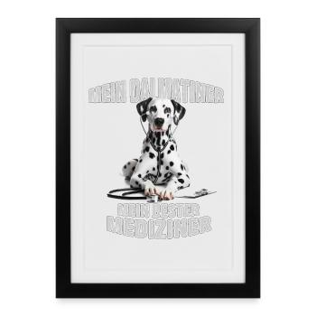 Mon dalmatien est mon médecin - Affiche encadrée (27 × 37 cm) - noir - Devant