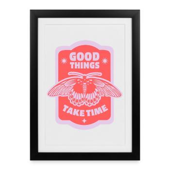 Patience et croissance – Motif esthétique - Affiche encadrée (27 × 37 cm) - noir - Devant