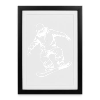 Snowboarder Drawing - Framed poster (27 × 37 cm) - black - Front