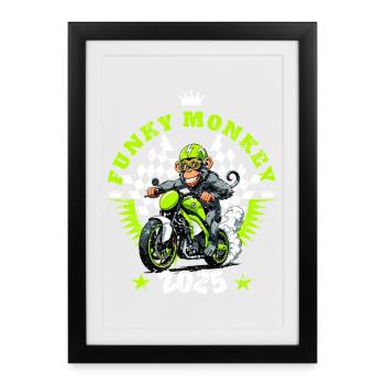Funny Monkey - Framed poster (27 × 37 cm) - black - Front