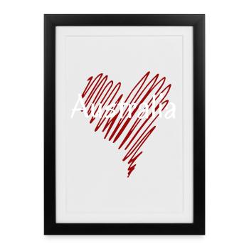 J’aime l’Australie, la fierté australienne - Affiche encadrée (27 × 37 cm) - noir - Devant