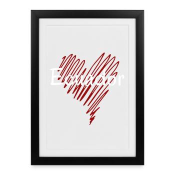 J’aime l’Équateur, fierté équatorienne - Affiche encadrée (27 × 37 cm) - noir - Devant