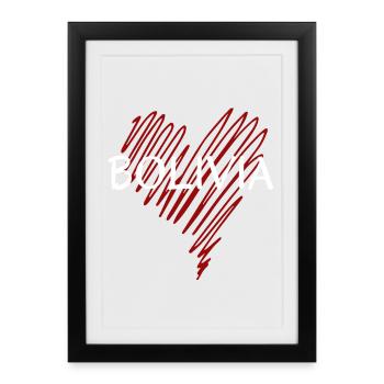 J’aime la Bolivie, fierté bolivienne - Affiche encadrée (27 × 37 cm) - noir - Devant