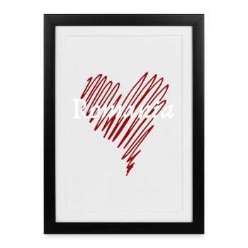 J’aime la Roumanie, fierté roumaine - Affiche encadrée (27 × 37 cm) - noir - Devant