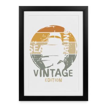 old vintage sailing ship - seas and ocean icon - Framed poster (27 × 37 cm) - black - Front