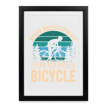 Vintage Cycling Tribute for Bike Enthusiasts - Framed poster (27 × 37 cm) - black - Front